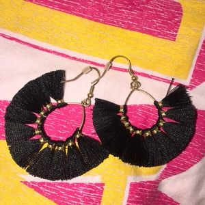 Black tassel earrings
